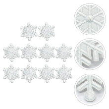 20Pcs Snowflake Patches Iron Christmas Embroidered Patches Appliques for Arts Crafts DIY Decor Jeans Clothing Bags