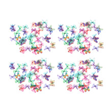 200Pcs Gradient Color Organza Fabric Butterfly Appliques 38mm Translucent Chiffon Butterfly