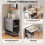 Industrial Folding Dining Table with Shelves Grey 6