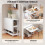 Industrial Folding Dining Table with Shelves White 6