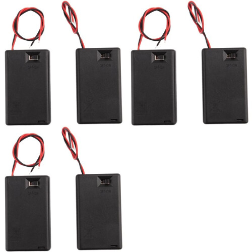 6 Pcs 3 X AAA 4.5V Battery Holder Case Box Wired /OFF  W Cover