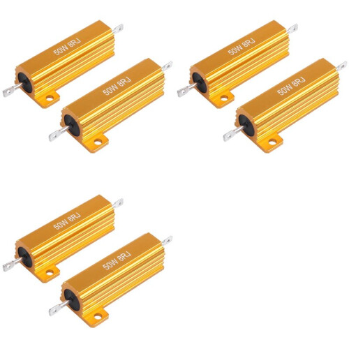 6 Pcs Electronic Aluminium Shell Resistors 5% 8 Ohm 50W