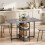 Industrial Folding Dining Table with Shelves Grey 4