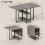 Industrial Folding Dining Table with Shelves Grey 5