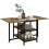 Industrial Folding Dining Table Brown Black 140 cm 1