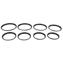 8 StüCke AufwäRts Adapter Ring Set, EnthäLt 49-52 Mm, 52-55 Mm, 55-58 Mm, 58-62 Mm, 62-67 Mm, 67-72 Mm, 72-77 Mm, 77-82 Mm-Schwarz