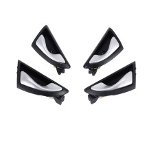 4Pcs Auto InnentüRgriff Griffe Knopf Offen für JAC J3 J3S Turin 2009-2015 6105230U8010 6105240U8010 Matt Silber