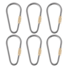 6 STÜCKE Titan Verriegelung Karabiner, Kleiner Leichter Robuster D-Ring SchlüSsel AnhäNger Clip für Drinnen Draussen Rucksack Klettern
