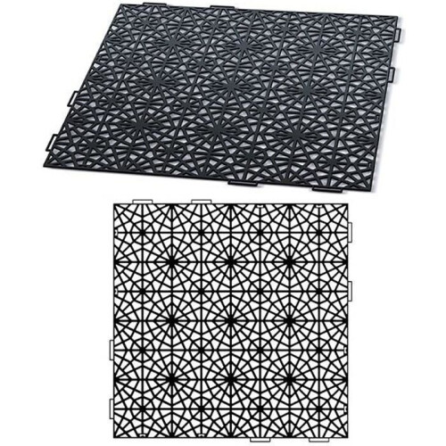 Prosperplast Caillebotis traforato nero in plastica Prosperplast Mosaic