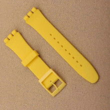 (yellow, 19mm) Ersättningsklockarmband för Swatch - Mjukt TPU-silikonarmband 17mm 19mm 20mm