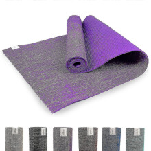 (Purple) Myga Jute Yoga Mat - Non-slip Multipurpose for Yoga Pilates Fitness - Carry Strap Aqua
