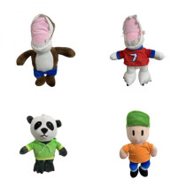 (Green hat 25cm 1pcs) New Arrival Wobbly Fellow Plush Toy Cute Cartoon Doll Green Hat Panda Hippo Dragon Stuffed Animal