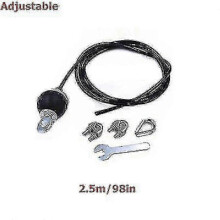 (Adjustable-2.5M) Câble en acier robuste de 2 à 5 m, de remplacement pour poulies de salle de sport à domicile, 5 mm JV