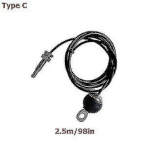 (TypeC-2.5M) Cavo in acciaio resistente da 2 m a 5 m, fune di ricambio per pulegge da palestra domestica, diametro 5 mm JV