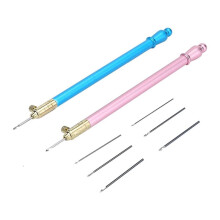 Embroidery Crochet Hook Set with Stainless Steel Handle, Ergonomic Grip, 6 Sizes for Crafting