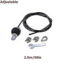 (Adjustable-2.5M) 2m-5m Gym Cable Wire Rope Heavy Duty Steel Replacement Parts Home Gym Pulley 5mm-Yvan