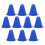 (Blue) 10 Pack Plastic Skate Marker Cones for Roller Skating Practice Blue 1