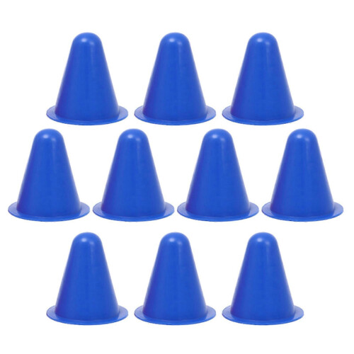 (Blue) 10 Pack Plastic Skate Marker Cones for Roller Skating Practice Blue