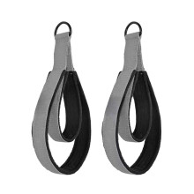 (Gray) paio di anelli doppi per yoga, pilates, fitness e palestra, colore nero.
