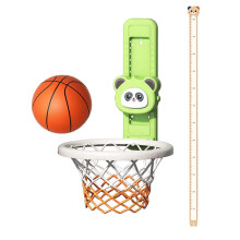 (Green with Stickers) Kids Adjustable Height Basketball Hoop with Voice & Touch High Jump Counter Workout