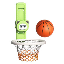 (Green No Stickers) Kids Adjustable Height Basketball Hoop with Voice & Touch High Jump Counter Workout