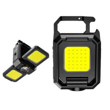 COB Keychain Work Light Foldable Flashlight with Bottle Opener for Camping, Car Repair, Hiking,Emergency Use 2PC