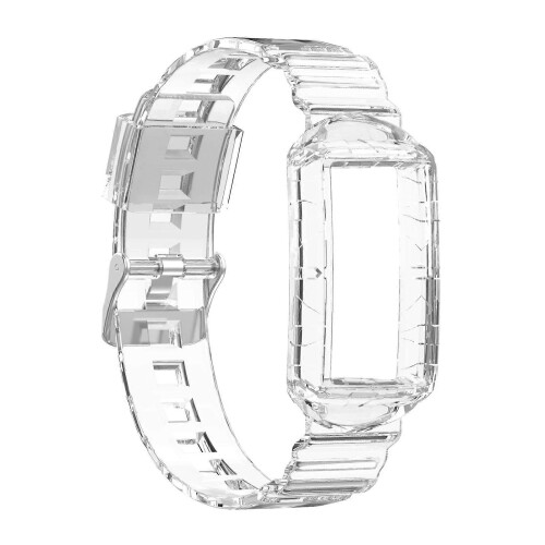 (Transparent) Silicone One Body Armor Watch Strap For Fitbit Charge 4 SE
