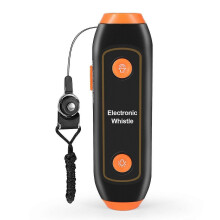 (Orange) Electronic Handheld Whistle with Lanyard SOS Light & Flashlight for Coaches Referees