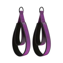 (Plum) paire de sangles doubles pour le yoga, le pilates et le fitness (noir)