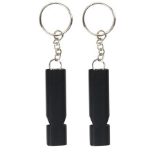 (Black) Aluminum Alloy Double Tube Safety Whistle Camping Emergency Survival Lifesaving Black