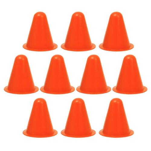 (orange) 10 Pack Plastic Skate Marker Cones for Roller Skating Practice Blue