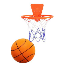 (Size 3) Silent Basketball with Hoop Indoor Quiet Training Ball Easy Grip No Noise Soft Kids Toy