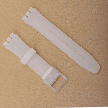 (transparent,white, 17mm) Ersatzarmband für Swatch – Weiches TPU-Silikonarmband, 17 mm, 19 mm, 20 mm