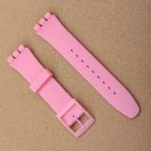 (pink, 16mm) Ersatzarmband für Swatch – Weiches TPU-Silikonarmband, 17 mm, 19 mm, 20 mm