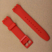 (red, 19mm) Ersatzarmband für Swatch – Weiches TPU-Silikonarmband, 17 mm, 19 mm, 20 mm