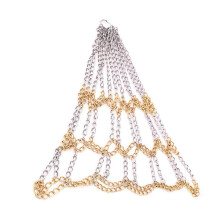 (Gold and silver) Robustes Basketballnetz aus Metallkette für den Außenbereich, Standardkörbe, Gold/Silber