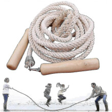 (10m) Corde à sauter double Dutch de 3 à 10 m avec poignées en bois, pour enfants et adultes, pour le fitness et le plaisir.