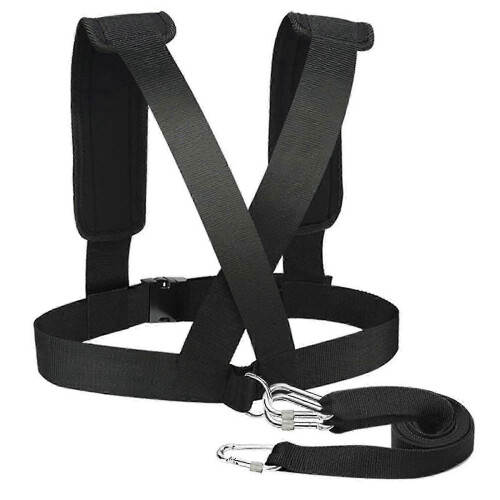 (A2) Adjustable Padded Shoulder Strap Tire Pulling Sled Harness for Resistance Training