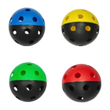 (4 Color Black Bottom) 4x Competition Floorball Balls 26 Holes Portable Unihockey