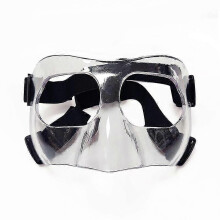 (white) Adjustable Basketball Nose Guard Face Shield with Elastic Strap Anti-collision S04