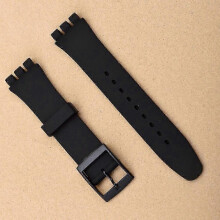 (black, 20mm) Ersatzarmband für Swatch – Weiches TPU-Silikonarmband, 17 mm, 19 mm, 20 mm
