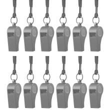 (grey) 12Pcs Referee Whistles with Lanyard Loud Crisp Sound for Basketball Volleyball Games Green