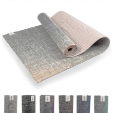 (White) Myga Jute Yoga Mat - Non-slip Multipurpose for Yoga Pilates Fitness - Carry Strap Aqua