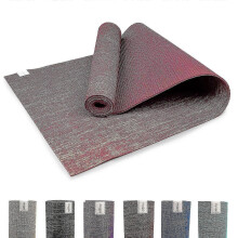 (Plum) Myga Jute Yoga Mat - Non-slip Multipurpose for Yoga Pilates Fitness - Carry Strap Aqua