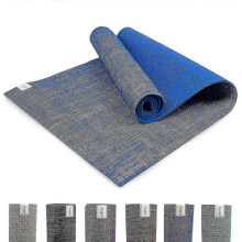 (Blue) Myga Jute Yoga Mat - Non-slip Multipurpose for Yoga Pilates Fitness - Carry Strap Aqua