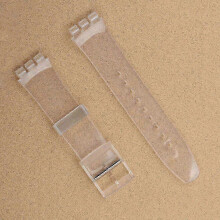 (transparent, 16mm) Ersättningsklockarmband för Swatch - Mjukt TPU-silikonarmband 17mm 19mm 20mm