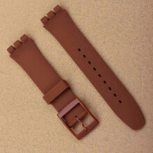 (brown, 16mm) Ersatzarmband für Swatch – Weiches TPU-Silikonarmband, 17 mm, 19 mm, 20 mm