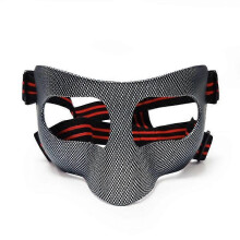 (grey-black) Adjustable Basketball Nose Guard Face Shield with Elastic Strap Anti-collision S04