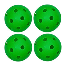 (Green) 4x Competition Floorball Balls 26 Holes Portable Unihockey