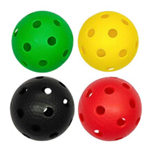 (Green Yellow Black) 4x Competition Floorball Balls 26 Holes Portable Unihockey